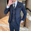 High-quality wedding suit (Blazer+ Vest + trousers) Handsome three-piece slim suit dress professional Business casual Blazer