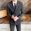 Men's (suit + vest + trousers) business British  high-end double-breasted suit three-piece suit formal wedding dress