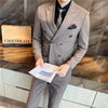 Men's (suit + vest + trousers) business British  high-end double-breasted suit three-piece suit formal wedding dress