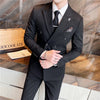 Men's (suit + vest + trousers) business British  high-end double-breasted suit three-piece suit formal wedding dress