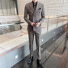 Men's (suit + vest + trousers) business British  high-end double-breasted suit three-piece suit formal wedding dress