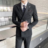 Men's (suit + vest + trousers) business British  high-end double-breasted suit three-piece suit formal wedding dress