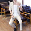 high-end men's mid-sleeve suit (Blazer + western pants) trend handsome boutique summer half sleeve Blazer two-piece set