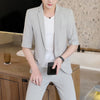 high-end men's mid-sleeve suit (Blazer + western pants) trend handsome boutique summer half sleeve Blazer two-piece set