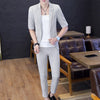 high-end men's mid-sleeve suit (Blazer + western pants) trend handsome boutique summer half sleeve Blazer two-piece set