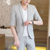 high-end men's mid-sleeve suit (Blazer + western pants) trend handsome boutique summer half sleeve Blazer two-piece set