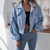 Autumn Winter Corduroy Short Coat Solid Turn-Down Collar Lantern Long Sleeve Jacket Single Breasted Women Clothes Casual
