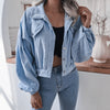Autumn Winter Corduroy Short Coat Solid Turn-Down Collar Lantern Long Sleeve Jacket Single Breasted Women Clothes Casual