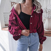 Autumn Winter Corduroy Short Coat Solid Turn-Down Collar Lantern Long Sleeve Jacket Single Breasted Women Clothes Casual