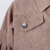 Autumn Winter Corduroy Short Coat Solid Turn-Down Collar Lantern Long Sleeve Jacket Single Breasted Women Clothes Casual