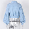 Autumn Winter Corduroy Short Coat Solid Turn-Down Collar Lantern Long Sleeve Jacket Single Breasted Women Clothes Casual
