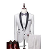 3 Piece Men's Business Suit Set Men's Wedding Groom Dress Slim Fitting Suit Casual Men's Tuxedo(Blazer+Vest+Pants)