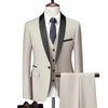 3 Piece Men's Business Suit Set Men's Wedding Groom Dress Slim Fitting Suit Casual Men's Tuxedo(Blazer+Vest+Pants)