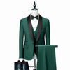 3 Piece Men's Business Suit Set Men's Wedding Groom Dress Slim Fitting Suit Casual Men's Tuxedo(Blazer+Vest+Pants)