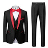 3 Piece Men's Business Suit Set Men's Wedding Groom Dress Slim Fitting Suit Casual Men's Tuxedo(Blazer+Vest+Pants)
