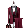 3 Piece Men's Business Suit Set Men's Wedding Groom Dress Slim Fitting Suit Casual Men's Tuxedo(Blazer+Vest+Pants)
