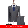8XL 9XL Plus Size Men's Suit Sets Business Classic Dark Gray  Slim Formal Blazer Men Clothing (Top + Pants))