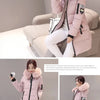 Winter Warm Fur Collar Hooded Women Parka Comfortable Zipper Pockets Design Long Jacket Elegant Slim Thick Female Coats