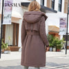 Gasmam Winter Down Jacket Women Warm Long Classic zipper Lacing Design Pocket Hooded Slim Parkas Female Coat GM-82160