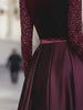 Women's Elegant Velvet Sequin Sleeve Gown with Satin Skirt Formal Evening Maxi Dress for Party Prom Wedding Guest