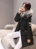 Winter Warm Fur Collar Hooded Women Parka Comfortable Zipper Pockets Design Long Jacket Elegant Slim Thick Female Coats