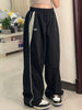 Retro Workwear Casual Pants Women's High Street Y2K Hip Hop Solid Sweatpant Oversize Cargo Jogger Trousers Loose Wide Leg Pants