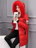 Winter Warm Fur Collar Hooded Women Parka Comfortable Zipper Pockets Design Long Jacket Elegant Slim Thick Female Coats