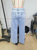 Patchwork Denim Pant Women Jeans Vintage Wide Leg High Waist Straight Y2k Irregular Streetwear Splice Loose Trousers