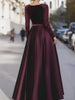 Women's Elegant Velvet Sequin Sleeve Gown with Satin Skirt Formal Evening Maxi Dress for Party Prom Wedding Guest