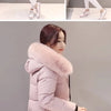 Winter Warm Fur Collar Hooded Women Parka Comfortable Zipper Pockets Design Long Jacket Elegant Slim Thick Female Coats