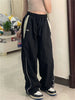 Retro Workwear Casual Pants Women's High Street Y2K Hip Hop Solid Sweatpant Oversize Cargo Jogger Trousers Loose Wide Leg Pants