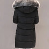 Winter Warm Fur Collar Hooded Women Parka Comfortable Zipper Pockets Design Long Jacket Elegant Slim Thick Female Coats