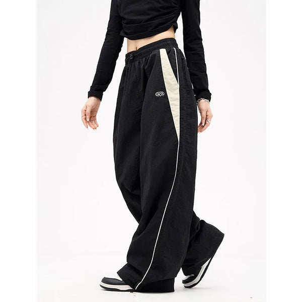Retro Workwear Casual Pants Women's High Street Y2K Hip Hop Solid Sweatpant Oversize Cargo Jogger Trousers Loose Wide Leg Pants