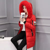 Winter Warm Fur Collar Hooded Women Parka Comfortable Zipper Pockets Design Long Jacket Elegant Slim Thick Female Coats