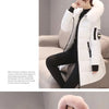 Winter Warm Fur Collar Hooded Women Parka Comfortable Zipper Pockets Design Long Jacket Elegant Slim Thick Female Coats