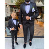 Black Pattern Boy Formal Suits Dinner Men Suits Tuxedos Groom Kids For Wedding Party Prom Suit Wear 3 Pieces Jackets+Vest+Pant