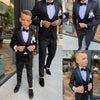 Black Pattern Boy Formal Suits Dinner Men Suits Tuxedos Groom Kids For Wedding Party Prom Suit Wear 3 Pieces Jackets+Vest+Pant