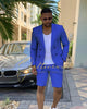 Blazer Sets Beach  Summer White Groom Wedding Tuxedo Slim Fit 2 Piece Jacket Short Pants Set Formal Party Men Suits