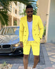 Blazer Sets Beach  Summer White Groom Wedding Tuxedo Slim Fit 2 Piece Jacket Short Pants Set Formal Party Men Suits