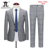 Blazer Vest Pants High-end Brand Boutique  Classic Plaid Houndstooth Mens Formal Office Business Suit Groom Wedding Dress