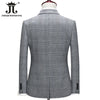 Blazer Vest Pants High-end Brand Boutique  Classic Plaid Houndstooth Mens Formal Office Business Suit Groom Wedding Dress