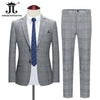 Blazer Vest Pants High-end Brand Boutique  Classic Plaid Houndstooth Mens Formal Office Business Suit Groom Wedding Dress