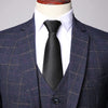 ( Blazer + Vest + Pants ) High-end Brand  Plaid Men's Formal Business Suit 3Pcs Groom Wedding Dress Tuxedo Casual Suit