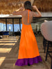 Boho New Elegant Women Maxi Dress Halter Sleeveless Backless Casual Loose Robe Summer Beach Holiday Tie Up Dress