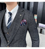 Boutique (Blazer + Vest + Trousers) Italian Style Elegant  Business Casual Slim Gentleman Dress Formal 3-piece Suit 2022