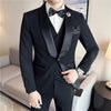 Boutique Men's Suit Set Jacket Trouser Vest Business Casual Men's Wedding Groom Dress Host Banquet Evening Dress Three Piece Set
