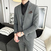 Boutique men's (suit + trousers) British business  handsome slim solid colour groomsmen suit three pieces set