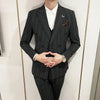 Boutique men's (suit + trousers) British business  handsome slim solid colour groomsmen suit three pieces set