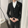 Boutique men's (suit + trousers) British business  handsome slim solid colour groomsmen suit three pieces set