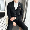 Boutique men's (suit + trousers) British business  handsome slim solid colour groomsmen suit three pieces set